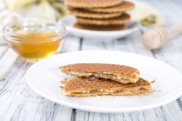 Crunchy Waffles with honey