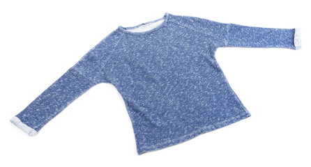 Blue short pullover isolated on white background