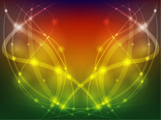 Colorful abstract background with lines and bokeh