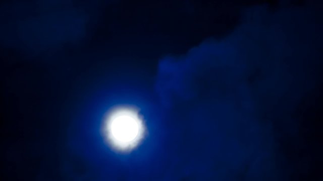 Full moon in Moonlight night and clouds time lapse