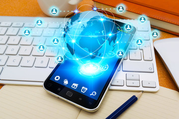 Mobile phone with social network application
