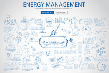 Energy management with Doodle design style :power savings