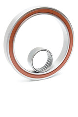 roller-bearing open and closed on a white background