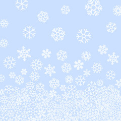 Abstract pattern of falling snowflakes.