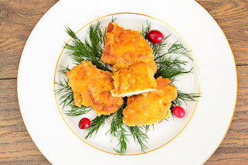 Breaded Chicken Fillet with Herbs and Cranberries