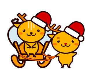 クリスマスのプレゼントを運ぶ動物シリーズ