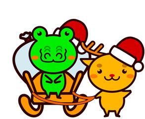 クリスマスのプレゼントを運ぶ動物シリーズ