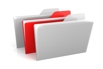 Transparent Color Folders and Files. 3D Rendering
