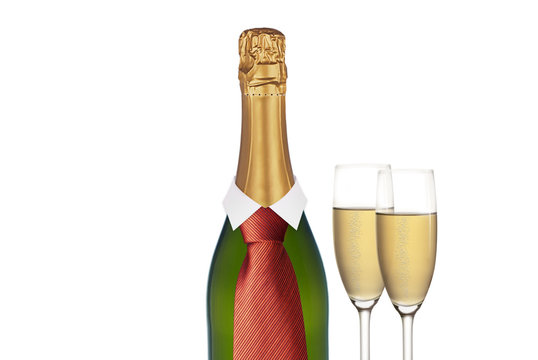 businessman necktie toast whit champagne