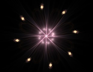 Obraz premium Abstract lens flare space or time travel concept background