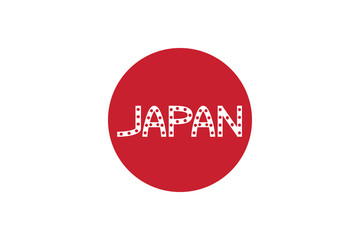 Japanese flag and word Japan