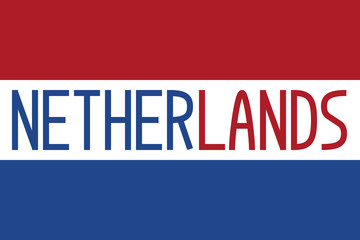 Flag of the Netherlands and word Netherlands