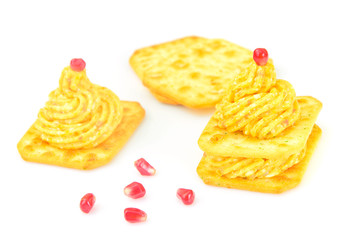 Forshmak: Herring with Butter, Carrots and Crackers.