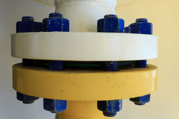 Industrial pipe flange in a production facility