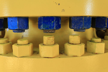 Industrial pipe flange in a production facility