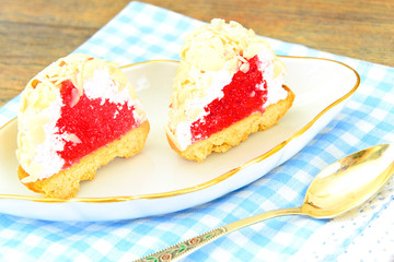 Sweetness: Cake with Strawberry Jelly.