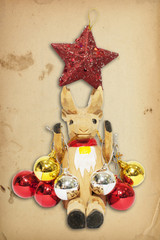 Reindeer in the Christmas card brown paper