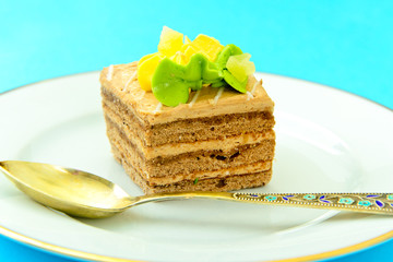 Sweets: Cream Cakes on Plate.