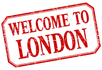 London - welcome red vintage isolated label