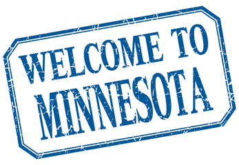 Minnesota - welcome blue vintage isolated label