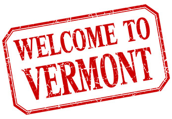 Vermont - welcome red vintage isolated label