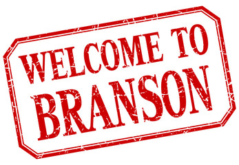 Branson - welcome red vintage isolated label