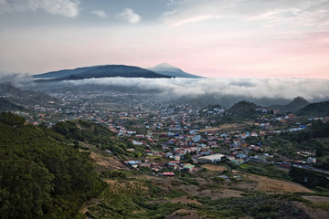 Sunset in Tenerife Island seen from Anaga massif