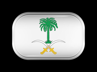 Saudi Arabia Variant Flag. Rectangular Shape with Rounded Corner