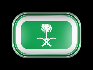 Saudi Arabia Variant Flag. Rectangular Shape with Rounded Corner