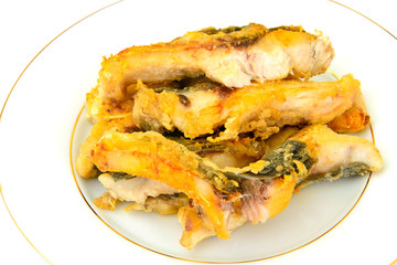 Healthy and Diet Food: Fried Fish Carp.