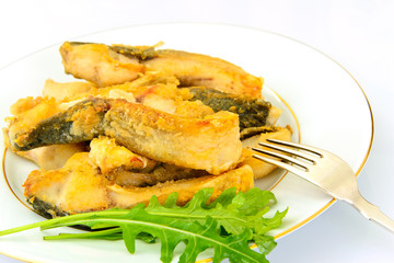 Healthy and Diet Food: Fried Fish Carp.