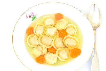 Delicious Food: Soup Dumplings and Carrot.