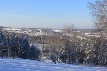  Пригороды Новокузнецка. Кузнецкая котловина зимой