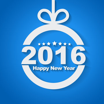 Christmas ball with text inside "Happy New Year 2015"