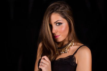 Woman posing in studio