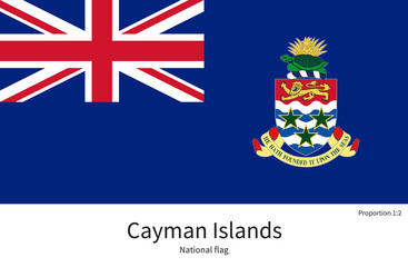National flag of Cayman Islands with correct proportions, element, colors - 96904176