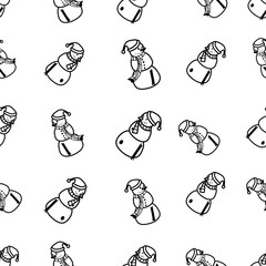 Seamless pattern with Christmas snowman 