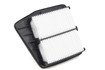 Flat air filter of the engine of the car on a white background