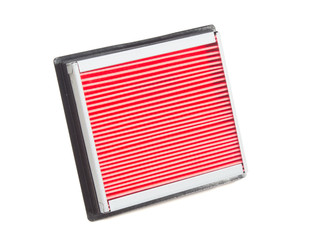 Flat air filter of the engine of the car on a white background