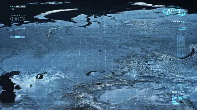 Russia and Asia Digital Map