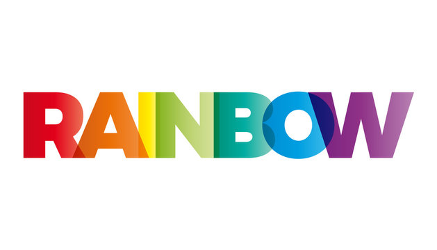 The word Rainbow. Vector banner with the text colored rainbow.