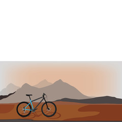 Fototapeta na wymiar Bicycle in mountan landscape