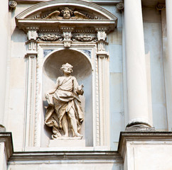 Fototapeta premium marble in old historical construction italy europe milan and sta