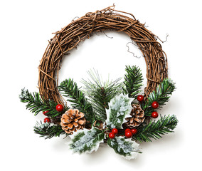 Fototapeta na wymiar Christmas wreath decoration