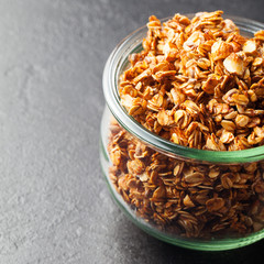 Healthy breakfast Fresh granola, muesli 