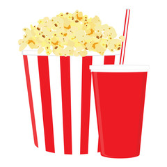 Popcorn and drink