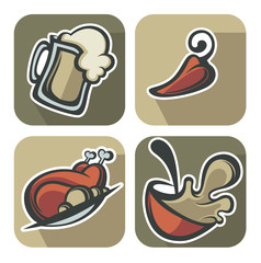 common food for your menu icons and emblems