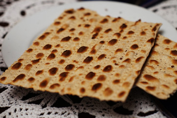 Matza on plate
