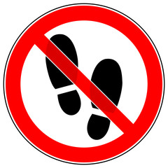 srr52 SignRoundRed - Verbotszeichen - Mit Schuhen betreten verboten - prohibition sign - Forbidden to enter with shoes - g4066