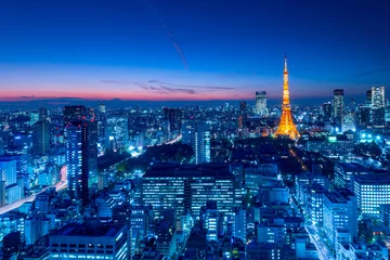 Abwaschbare Fototapete Tokyo Tower, Tokio, Japan © somchaij